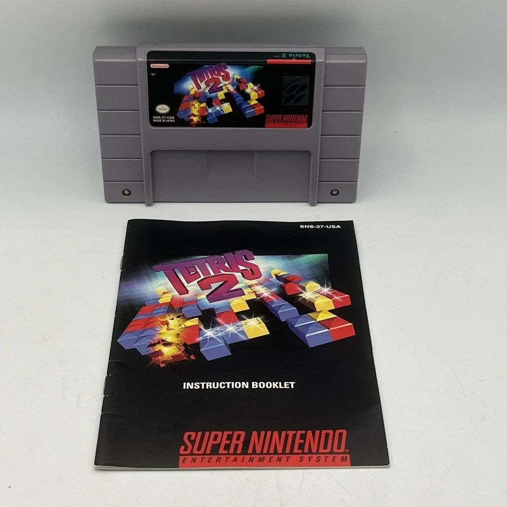 Tetris 2 (Super Nintendo Entertainment System, 1994) Cart & Manual Only TESTED